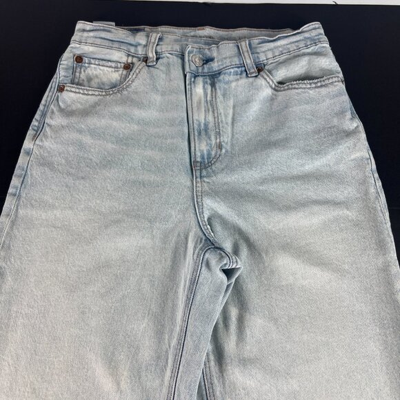 American Eagle Jeans Womens 28x31* Highest Rise Baggy Straight Blue Denim Tag 2R - Picture 2 of 16